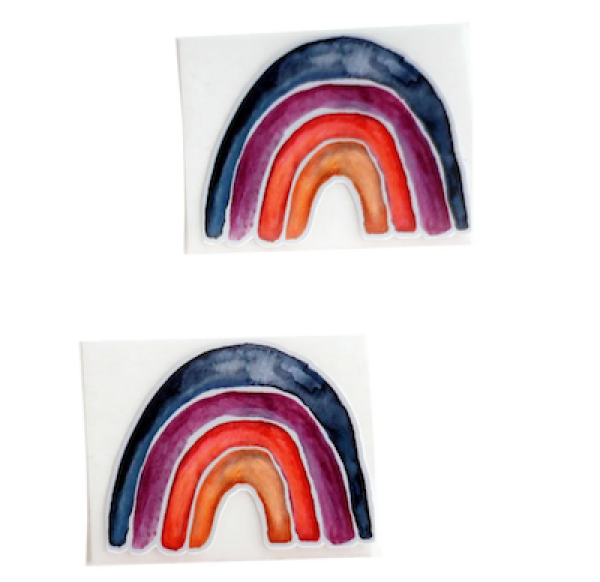 Bügelbild MINI Regenbogen bunt - 2er Set | Halfbird